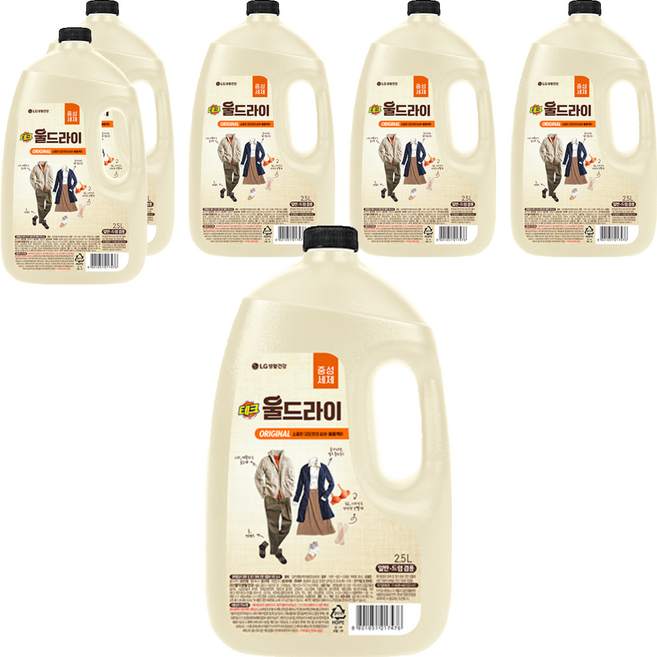 테크 울드라이 오리지널 중성세제 본품, 2.5L, 6개