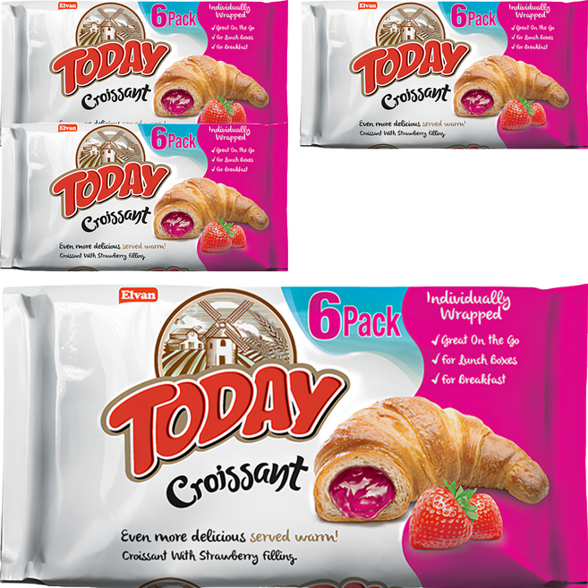 土耳其 TODAY 可頌麵包 草莓味, 4包, 270g