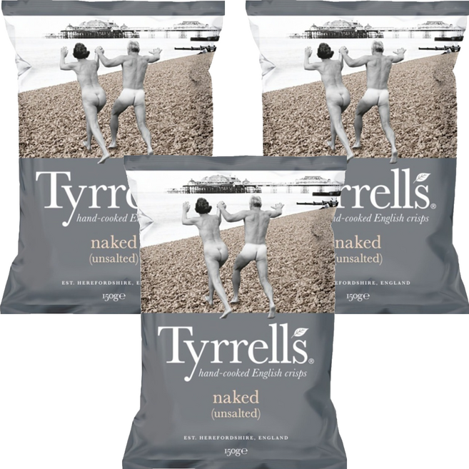 Tyrrells 泰勒思 洋芋片 無調味, 150g, 3包
