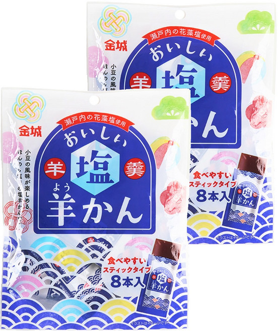 긴죠 오이시이 시오요깡 맛있는 소금 양갱, 123g, 2개