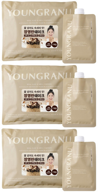 영라뉴 프로틴 핏 쉐이크 곡물흑임자맛 7p, 315g, 3세트