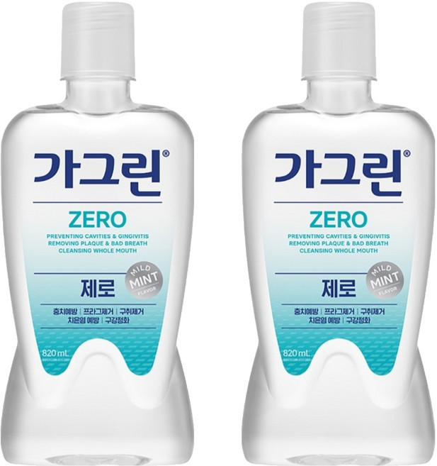 가그린 제로 구강청결제, 820ml, 1개입, 2개