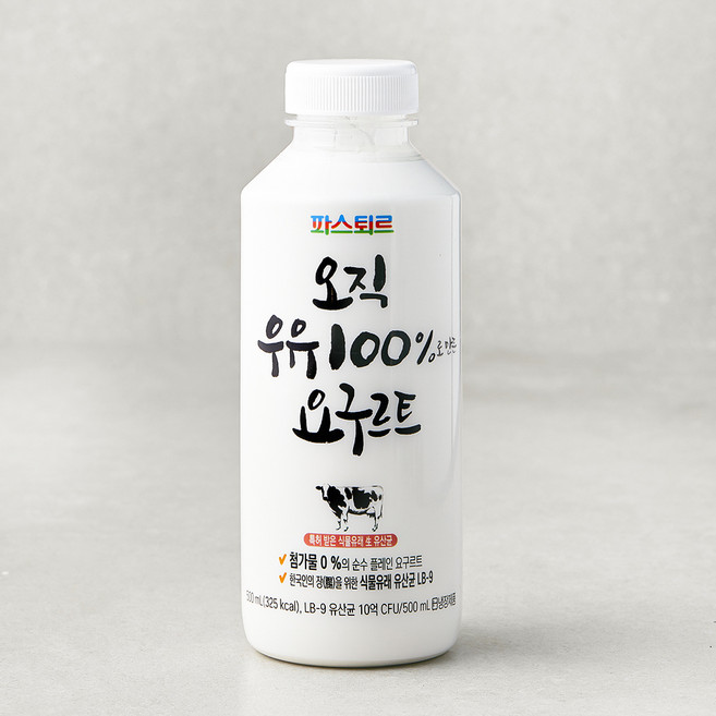 파스퇴르 오직 우유 100퍼센트 요구르트, 500ml, 1개입, 1개