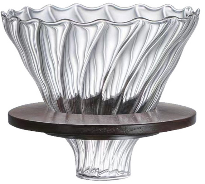 卡特屋 木托玻璃咖啡濾杯 斜紋旋渦造型, 1件