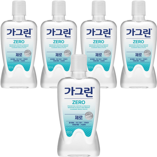 가그린 제로 구강청결제, 820ml, 5개