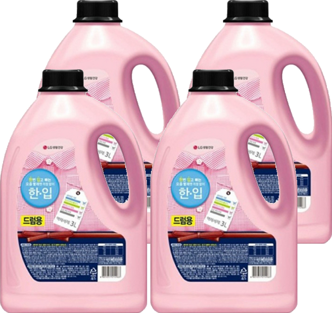 한입 액체세제 드럼용 용기, 3L, 4개