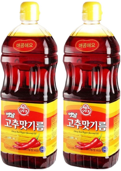 오뚜기옛날 고추맛기름, 1.5L, 2개