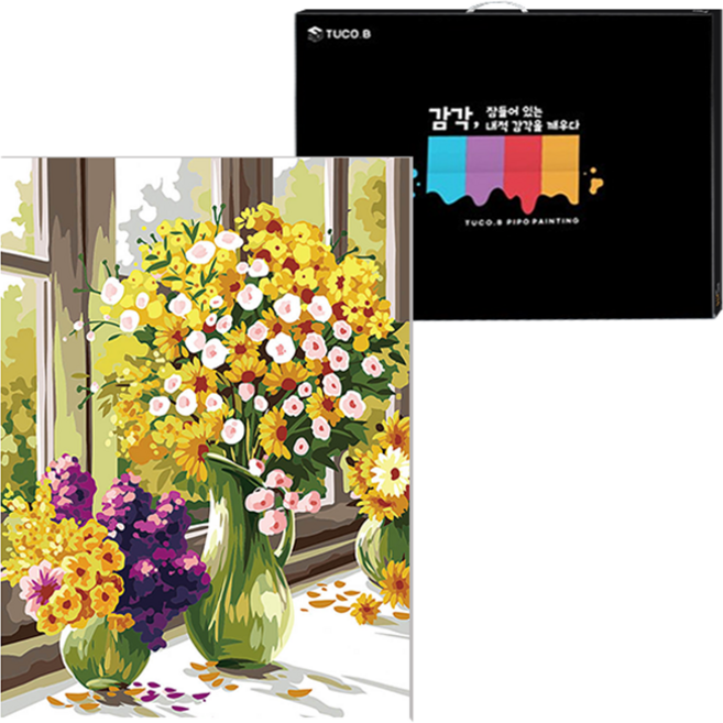 투코비 DIY 유화그리기 세트 세로형 40 x 50 cm, 창가의 소국 5522, 1개