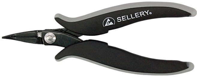 SELLERY 舍樂力 防靜電電子鉗 彎嘴有牙 6英吋, 1個