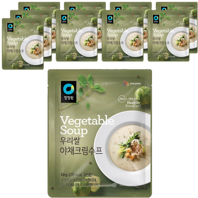 청정원 우리쌀 야채 수프, 60g, 10개