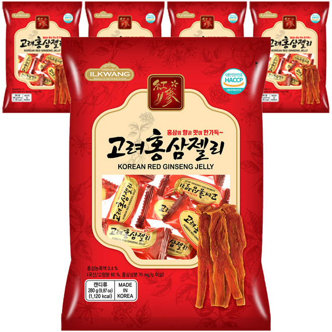 일광제과 고려홍삼젤리, 280g, 5개