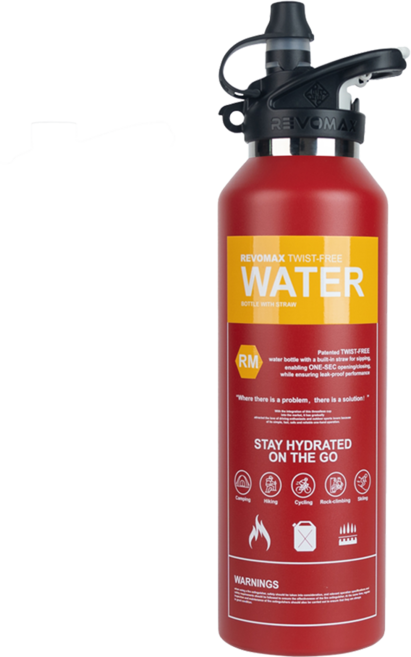 REVOMAX 銳弗 運動吸管保溫瓶 950ml - 滅火器系列 保溫保冷36小時, 緋火紅, 1個