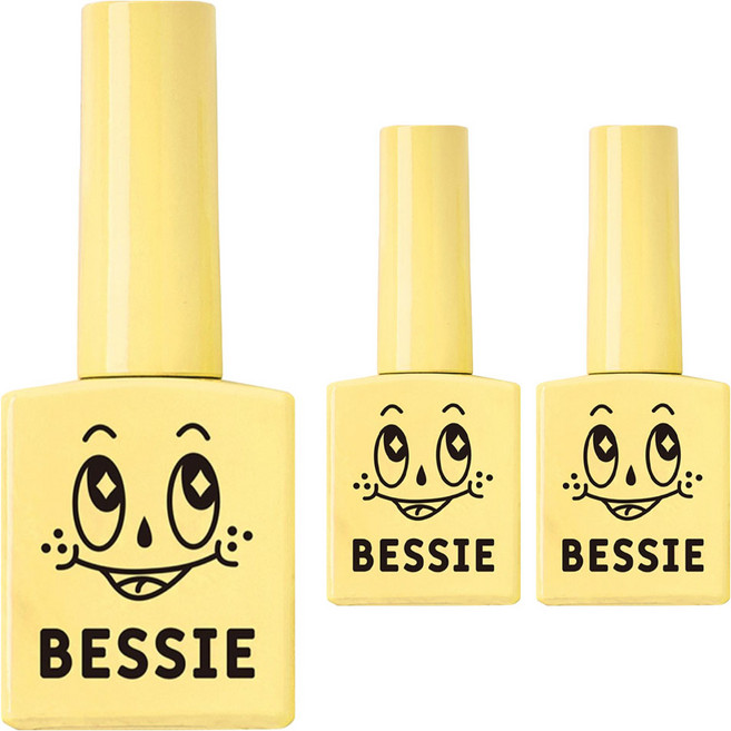 BESSIE 컬러 젤, 수줍은 옐로우, 11ml, 3개