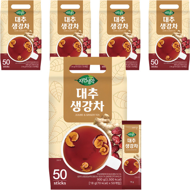 자연생각 대추 생강차, 18g, 50개입, 5개