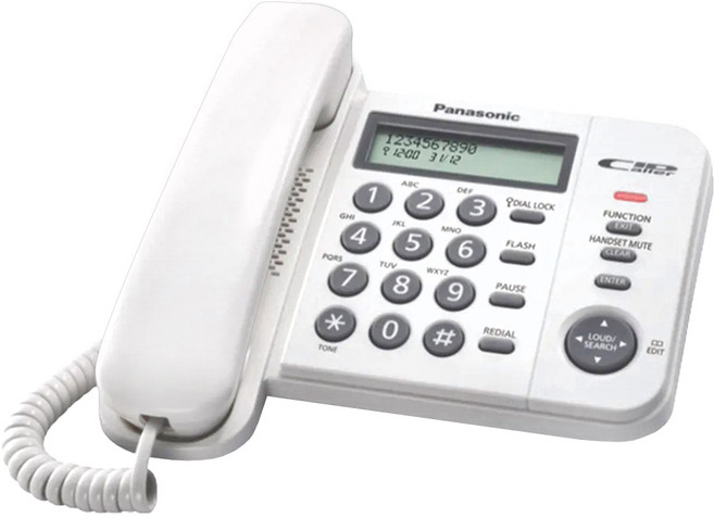 Panasonic 來電顯示有線電話機 時尚白, KX-TS560MXW