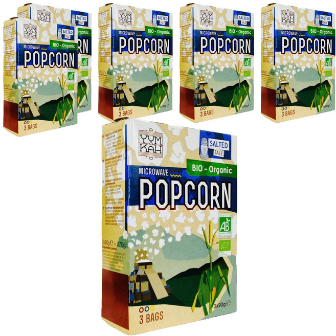 나티스 전자렌지용 유기농팝콘 솔티드, 270g, 6개