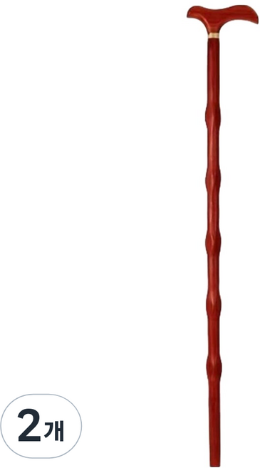 위시플릭 미끄럼방지 우드 지팡이, 브라운, 2개