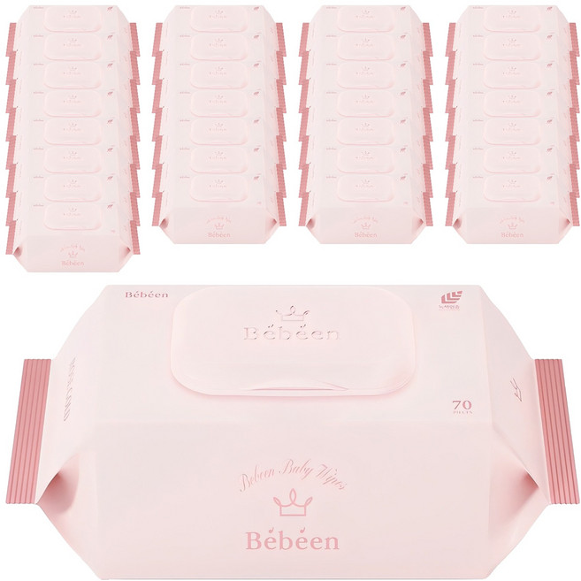 베베앙 로즈 골드 유아물티슈 캡형, 75g, 70매, 60개