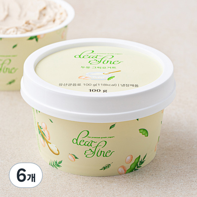 디어파인 두유 그릭요거트, 100g, 1개입, 6개