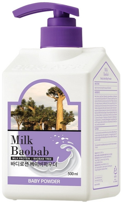 밀크바오밥 바디로션 베이비파우더향, 500ml, 1개