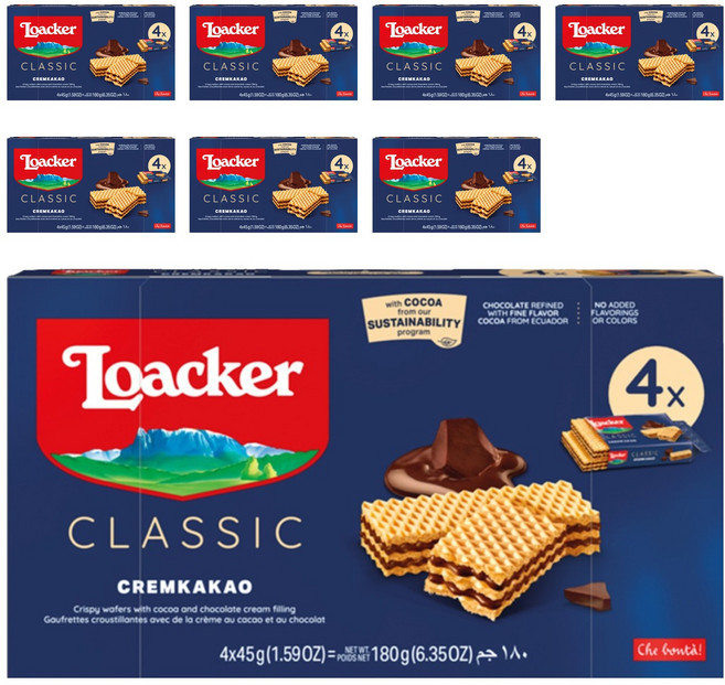 로아커 웨하스 클래식 크림카카오, 8개, 180g