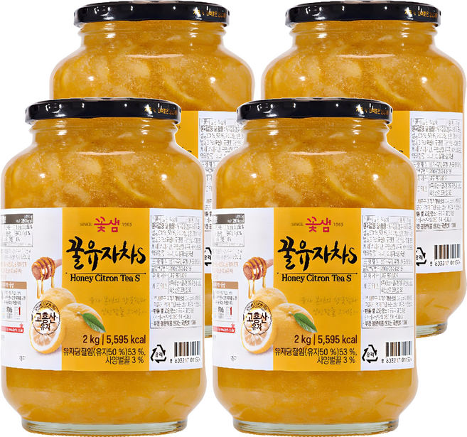 꽃샘 꿀 유자차 S, 2kg, 1개입, 4개
