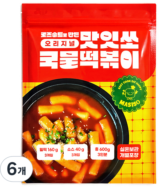 맛잇쏘 국물 떡볶이 오리지널 3인분, 600g, 6개
