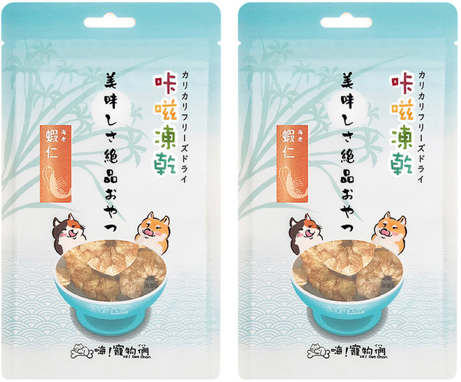 Hi Pet Chan 嗨寵物們 咔嗞凍乾, 2包, 蝦仁, 10g