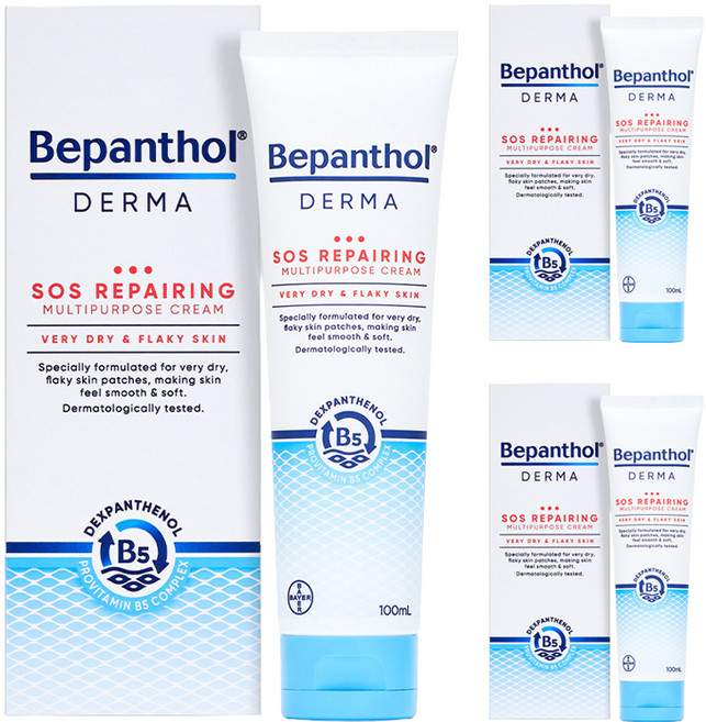 비판톨 더마 SOS Reparing 멀티 퍼포즈 크림, 3개, 100ml