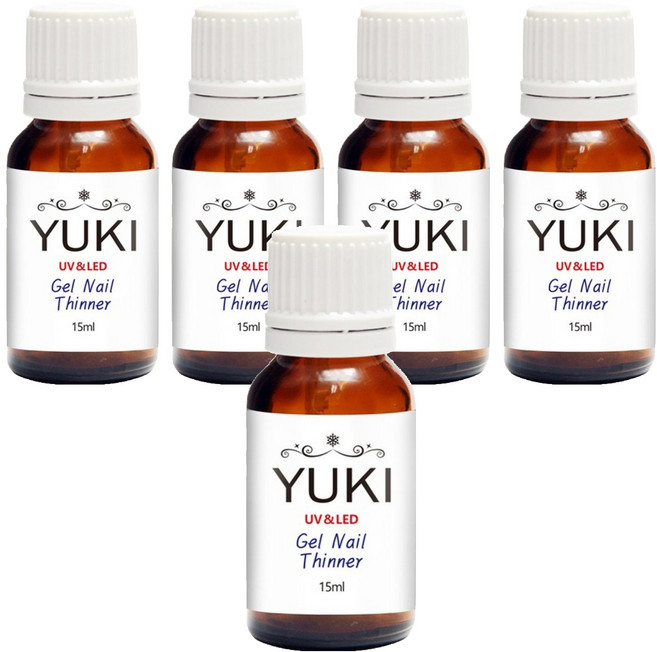 유키 젤 네일 띠너, 혼합색상, 15ml, 5개