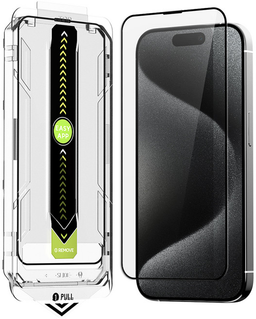 구스페리 원터치 가이드 강화유리 휴대폰 액정보호필름 세트, 1세트