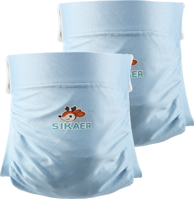 SIKAER 喜可褲 素色系列 機能環保布尿布 C06 寶寶藍 適用年齡0-3歲 單一尺寸適合5-15公斤, 2件