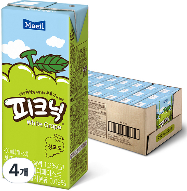 피크닉 청포도, 200ml, 96개