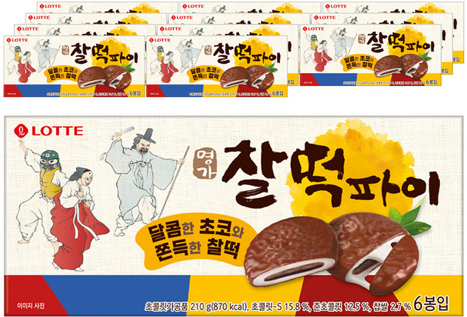롯데웰푸드 명가 찰떡파이, 210g, 12개