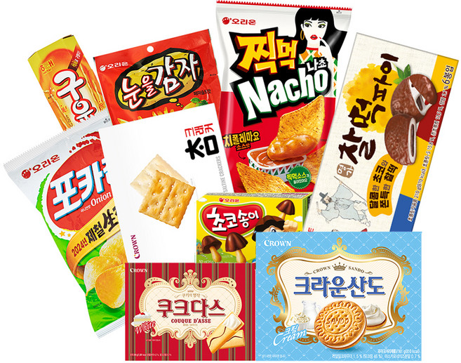 크라운 단짠 과자 모음 9종, 1세트