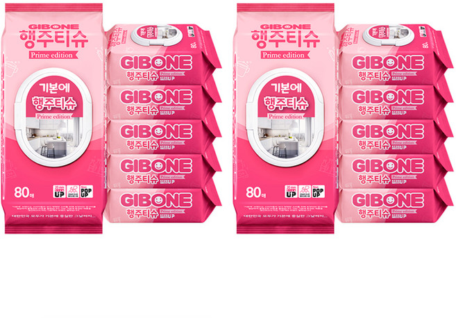 기본에 행주티슈 프라임 에디션, 80개입, 12개