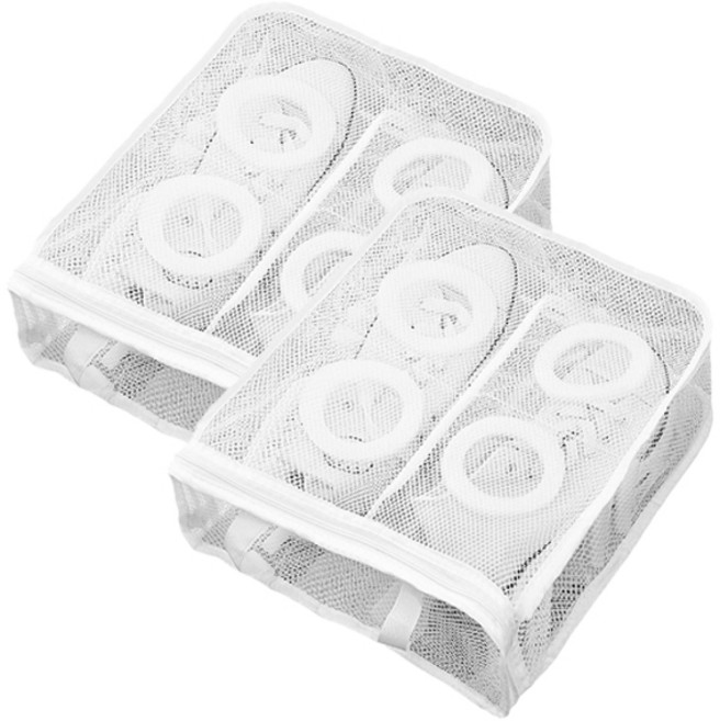 쏭킴 변형방지 운동화 세탁망 L 36 x 30 x 12 cm, 화이트, 2개