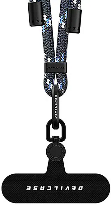 DEVILCASE 單鉤可調式編織掛繩 + 墊片 6mm, 爵士黑, 1組