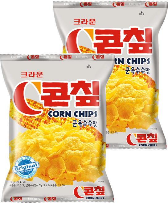 콘칲 크라운 C콘칲 군옥수수맛, 70g, 2개