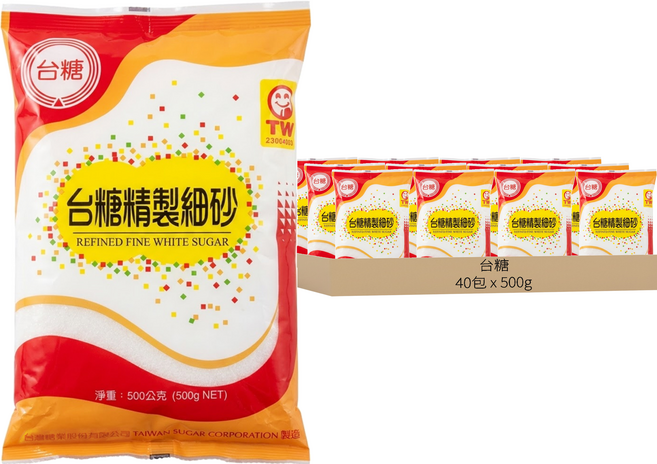 台糖 精製細砂糖, 500g, 40包