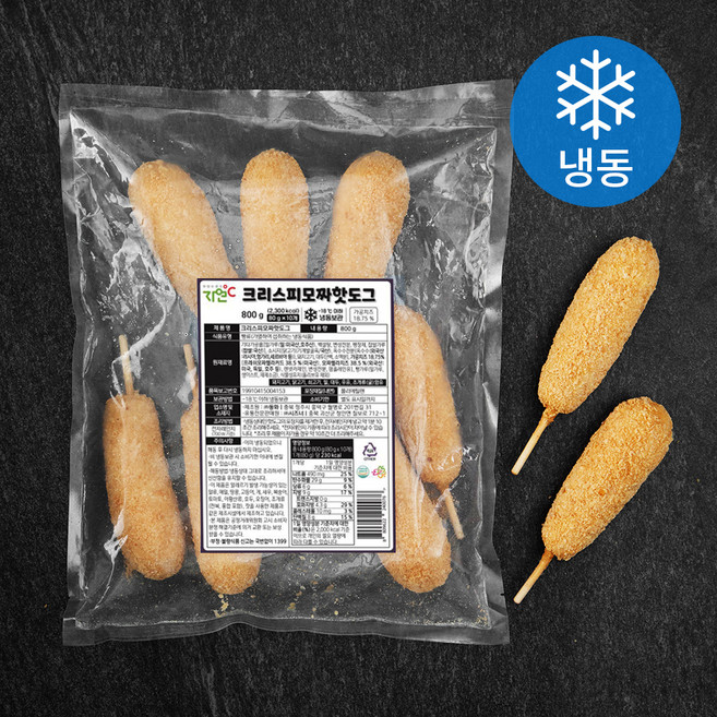 자연도씨 크리스피 모짜 핫도그 (냉동), 80g, 10개입, 1개