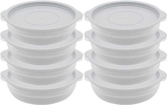 생활엔 전자레인지용 냉동밥용기 쿡앤밥 연그레이, 8개, 450ml