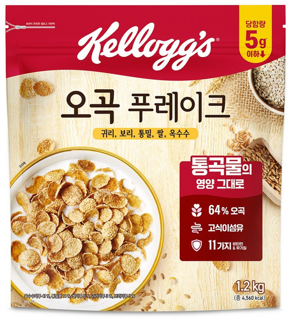 켈로그 오곡 푸레이크 시리얼, 1.2kg, 1개