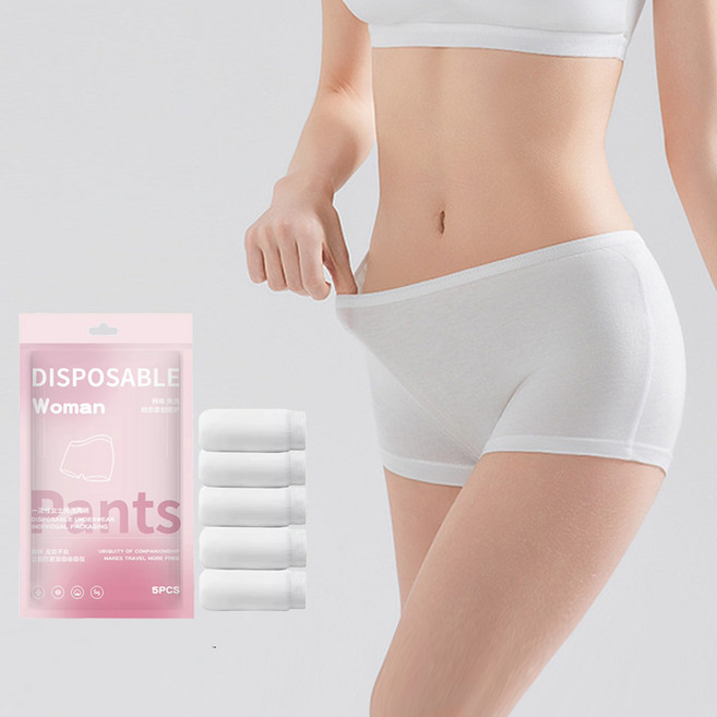 arua 여성용 일회용 사각 코튼 드로즈 5p