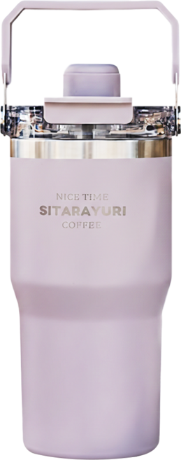 Sitarayuri 二代磁吸手提保溫杯, 600ml, 灰紫色, 1個