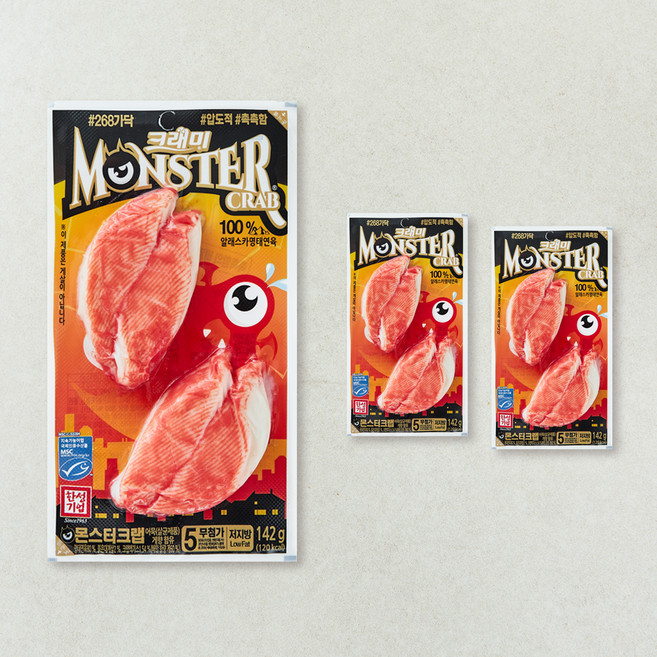 크래미 몬스터크랩 맛살, 142g, 3개