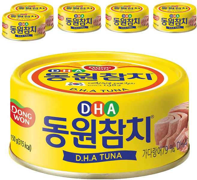 동원참치 DHA 통조림, 150g, 6개