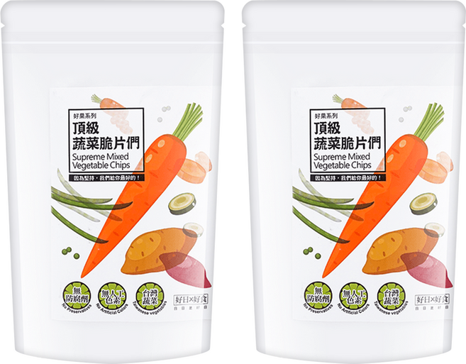 好日好食 好果系列 頂級蔬菜脆片們, 65g, 2包