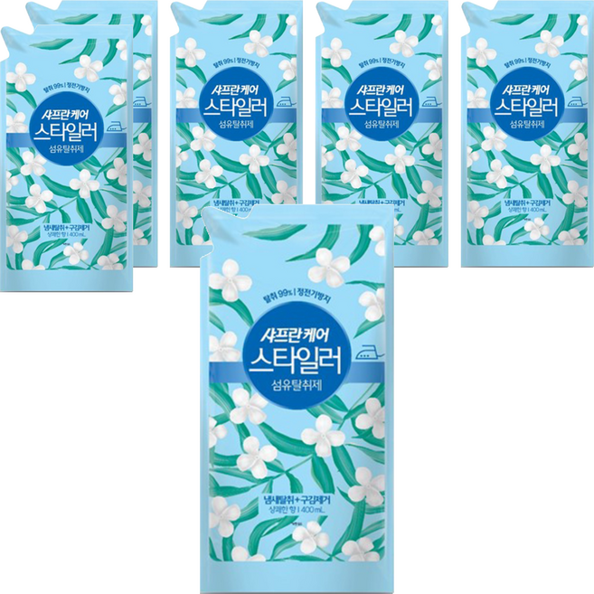 샤프란 케어 스타일러 섬유탈취제 상쾌한향 리필, 400ml, 6개