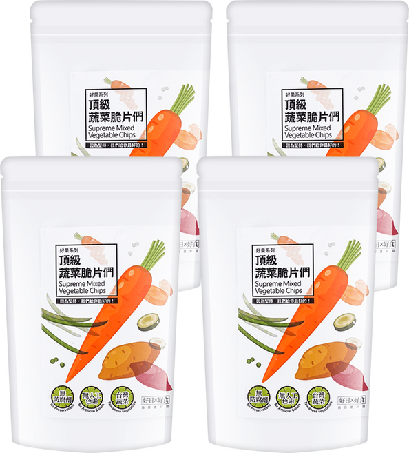 好日好食 好果系列 頂級蔬菜脆片們, 65g, 4包
